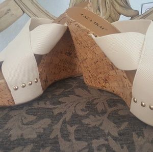 Cork wedge heels